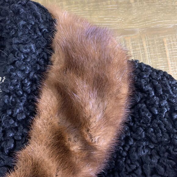 Vintage Persian lamb fur swing coat mink collar Pauline's Fashions Buffalo - Picture 4 of 8